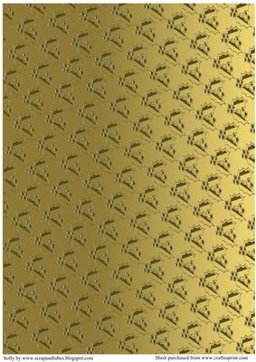 Gold Peel Offs Effect Background in a Holly Design