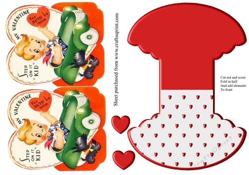 cute boy in car  vintage retro  valentines day wobble card
