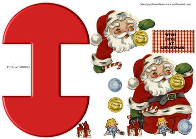 Retro Father Christmas Wobble Card