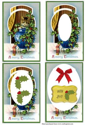 Vintage Cute Kitten Christmas Tunnel Sheet