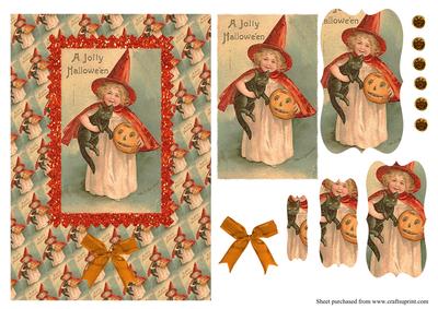 Vintage Halloween Girl Pyramid Sheet