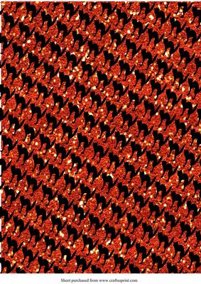 Halloween Black Cat and Orange Glitter Background Paper