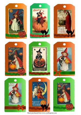 Vintage Halloween Tags