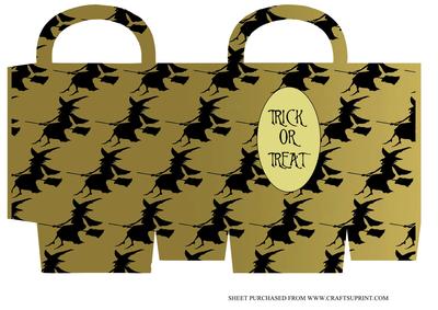 Gold Witch Halloween Treat Gift Bag