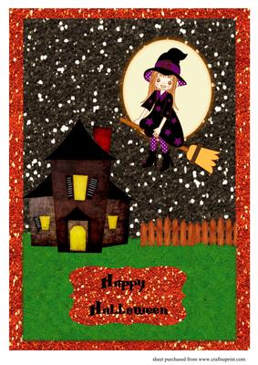 Halloween Cute Witch A4 Card