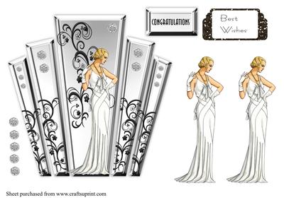 Deco Style Panels with Art Deco Lady