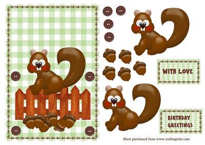 Cute Squirrel Over the Edge Card