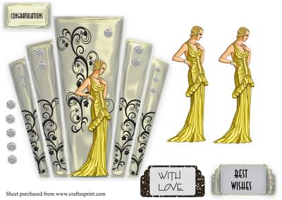 Art Deco Panels Lady in Gold