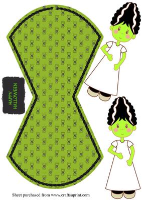 Frankensteins Bride Halloween Wobble Card
