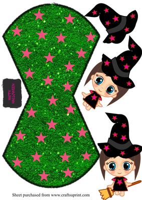 Baby Witch Halloween Wobble Card