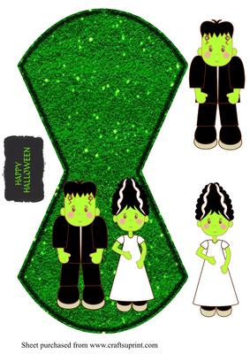 Frankie and Bride Halloween Wobble Card