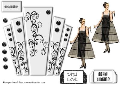 Black and White Art Deco Panels with Lady