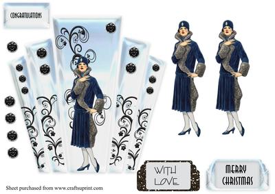 Art Deco Lady with Glass Panels