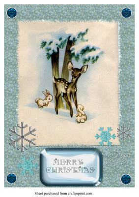 A4 Christmas Retro Cute Fawn