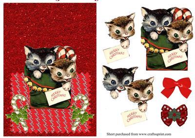 Retro Kittens Christmas Over the Edge