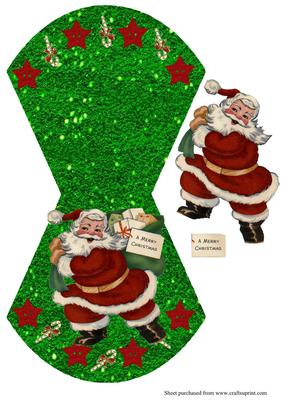 Retro Vintage Santa Christmas Wobble Card