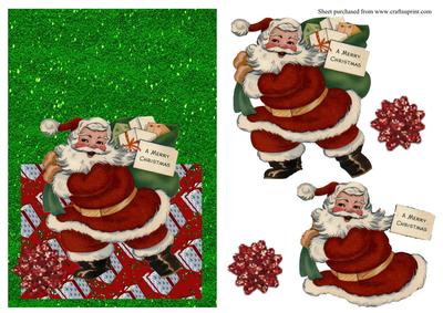 Retro Santa Christmas Over the Edge