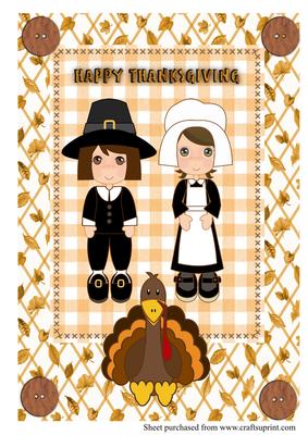 A4 Thanksgiving Card Cute