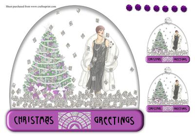 Art Deco Lady Snow Globe Topper