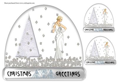 Art Deco Snow Globe with Lady