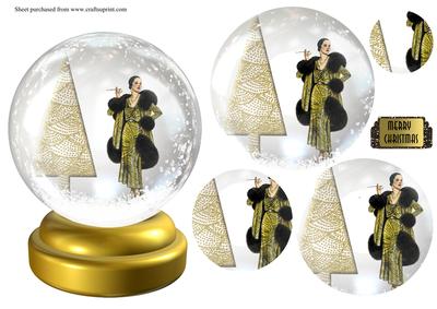 Art Deco Lady Snowglobe 2