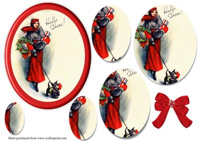 Art Deco Lady Christmas Plaque Topper