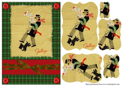 Art Deco Era Man with Gifts Bracket Pyramid