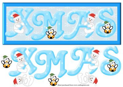 Xmas Large Dl with Snowmen and Penguins