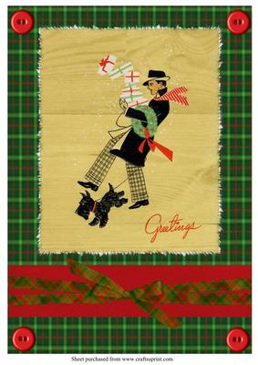 A4 Art Deco Male Christmas Card Front