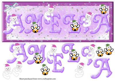 Amelia Personalised Christmas Large Dl Card Front