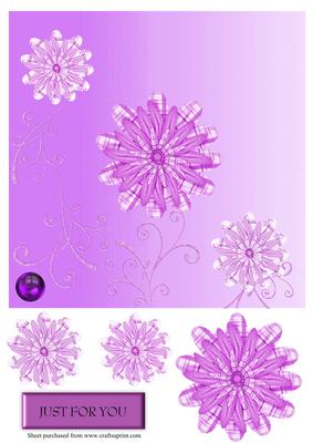 Purple Flowers Diagonal Over the Edge