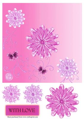 Pink Flowers Diagonal Over the Edge