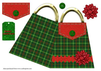 Christmas Handbag Shaped Card