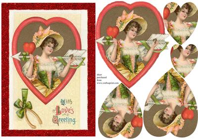Vintage Valentine Heart Pyramid Sheet