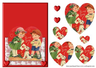 Cute Vintage Valentinesover the Edge Card