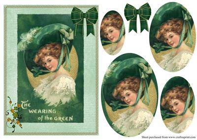 The Wearing of the Green Vintage St Patricks Day Card Front