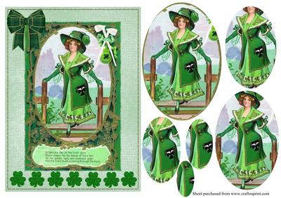 Vintage St Patricks Day Lady Pyramid
