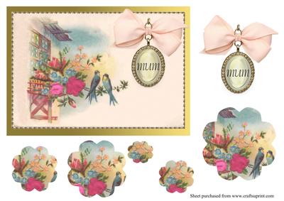Vintage Birds and Flowers