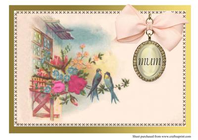 A4 Vintage Birds Mother Day Card
