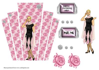 Mothers Day Art Deco Panels with Lady