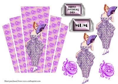 Art Deco Panels with Lady Mothers Day