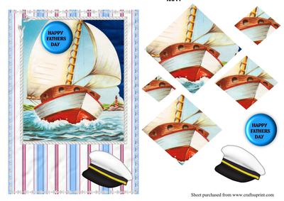 Vintage Sail Boat Fathers Day Card