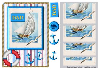 Vintage Sail Boat Fathers Day Wavy Bottom Stacker