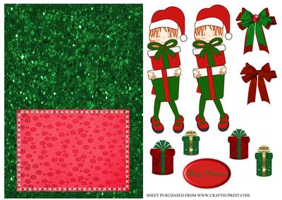 Christmas Cutie with Gifts No Hole Over the Edge Card