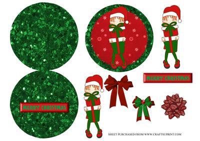 Christmas Circle Easel Sheet with Cute Girl