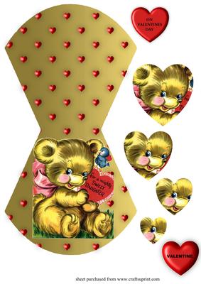 Cute Retro Vintage Valentine Wobble Card for Daughter