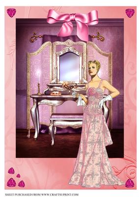 A4 Glam 1940s Lady in Pink