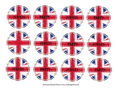 Jubilee Party Cupcake Toppers