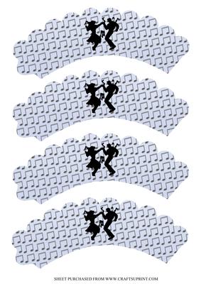 Rock N Roll Cupcake Wrappers in Blue