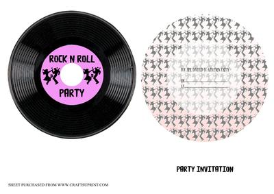 Rock N Roll Party Invitation in Pink